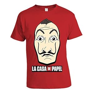 Casa de Papel Geld Heist Red Tshirt Front Print Dalì Masker Logo Officiële Product 100% Originele Netflix TV-serie