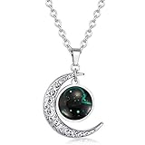 INRENG Collar con colgante luminoso de acero inoxidable con 12 constelaciones y signo del zodiaco que brilla en la oscuridad, Metal, No es una piedra preciosa