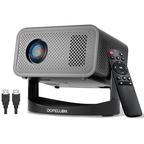 Image of [Built-in Apps & 2026 Upgraded] Mini Projector with Wifi and Bluetooth Portable,Native 1080P 4K Support Auto Keystone Movie Projector Compatible with TV Stick/HDMI/USB, 360° for Bedroom, Outdoor Use