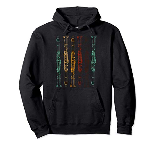 Clarinetist Gift Idea Retro Clarinet Pullover Hoodie