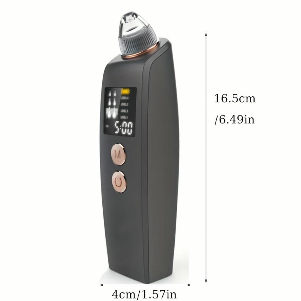 NYSDM Aspiratore Elettrico Ricaricabile per Punti Neri, aspiratore per pori, estrattore di brufoli, estrattore di comedoni, Potente aspirazione, Display LCD