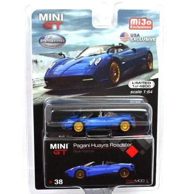 MINI GT 1:64 Scale Model - MINI GT - PAGANI HUAYRA ROADSTER (BLUE FRANCIA) - LHD �p�K�[�j�E�E�A�C�� ���[�h�X�^�[ (�u���[ �t�����V�A)���n���h���d�l
