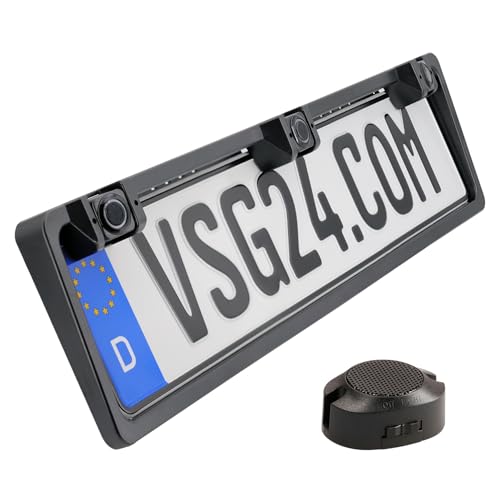 VSG24 Premium Nummernschild-Einparkhilfe hinten zum nachrüsten am Auto, PDC Parksensoren hinten, einfache Montage, Rückfahrwarner mit Lautsprecher & 3 Sensoren Parkhilfe Nachrüstsatz VSG24 Premium Nummernschild-Einparkhilfe hinten zum nachrüsten am Auto, PDC Parksensoren hinten, einfache Montage, Rückfahrwarner mit Lautsprecher & 3 Sensoren Parkhilfe Nachrüstsatz