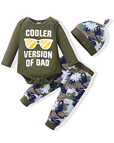 Image of NZRVAWS Baby Boy Clothes Newborn Boy Outfit Infant Letter Print Romper Long Pants Set Hat Toddler Clothe