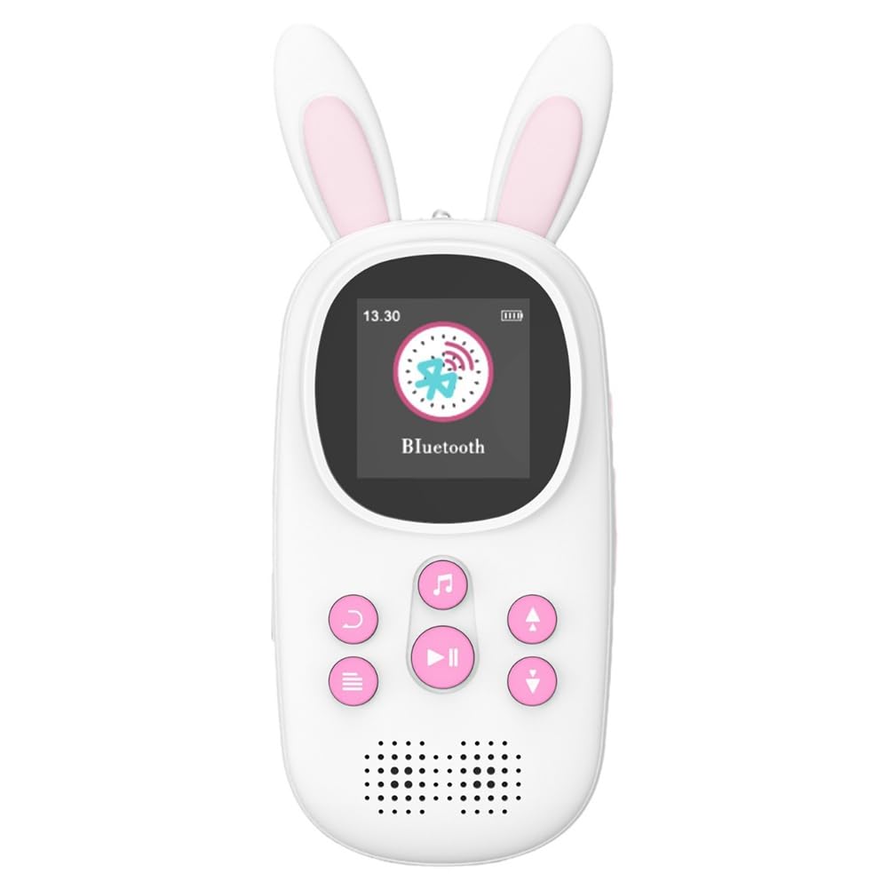 Odtwarzacz MP3 32 GB dla dzieci, uroczy króliczek, muzyka, odtwarzacz MP3 z BT, MP3 i MP4 z głośnikiem