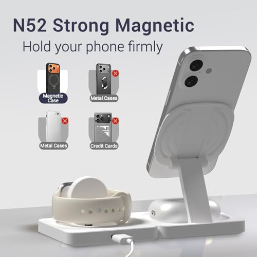 Image of 3 in 1 MagSafe Wireless Charging Station for Apple Watch iPhone AirPods