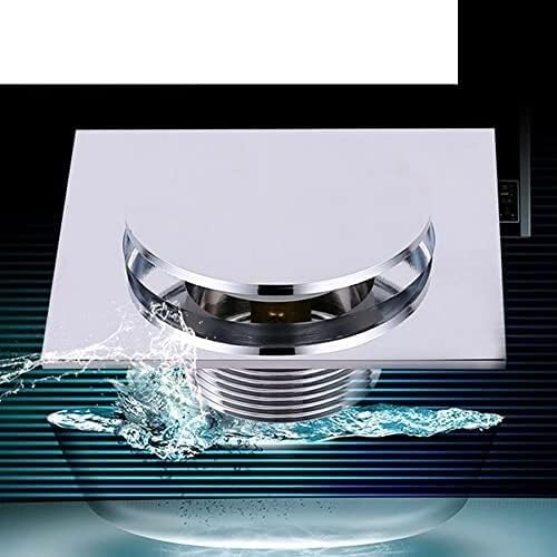 Tapón for lavabo, desagüe, desagüe de suelo, tapa curvada for baño, desagüe de suelo emergente, latón, desagüe de ducha, cuarto de ducha cuadrado, tapón de drenaje a presión (diámetro exterior: 10 x 1