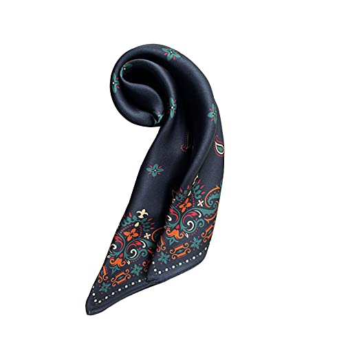 Jerla Women'S Men'S Small Square Satin 100% Real Mulberry Silk Scarfs Paisley Hair Head Face Scarf 21 Inch X 21 Inch thumb #2