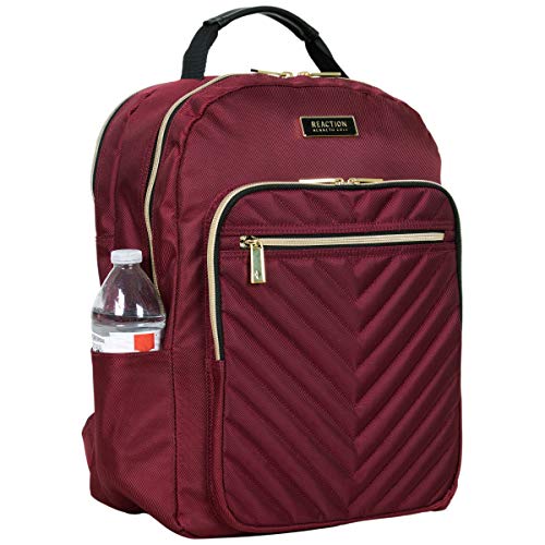 Kenneth Cole REACTION Women's Chelsea 15" Laptop Bag Computer Bookbag for Work, School, College, Nurse, Travel Daypack Purse Backpack, Burgundy - Image 3