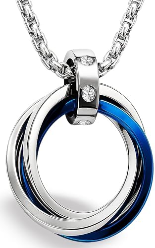 （07:30時点） [CCopan] ネックレス メンズ 人気 ペンダント アクセサリー 金属アレルギー対応 めんず プレゼント 誕生日 記念日 国内ブランド (三連リング)