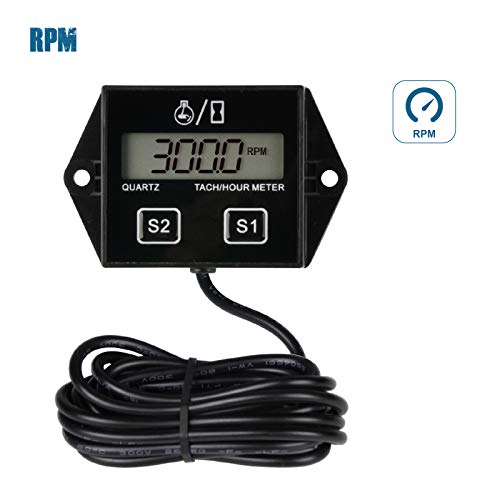 HonorMeet Digitaler induktiver Betriebsstundenzähler, Erinnerung an Wartungsintervalle, austauschbare Batterie für Gartentraktor, Generator, Benzin, Kompressor, Motorrad, ATV, Schneefräse