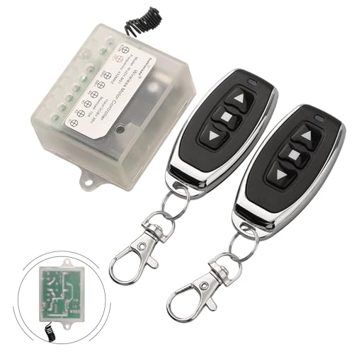 Vibsky Interruptor de control remoto inalámbrico para motor CC 8V-36V 10A, modo momentáneo, para actuador lineal, puerta eléctrica, blanco o negro