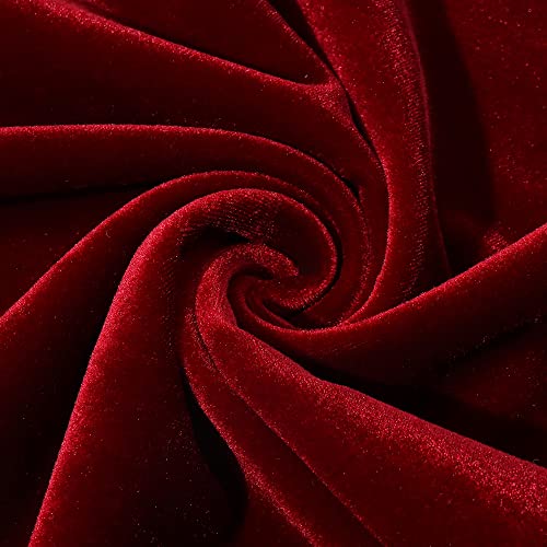 Noomelfish Girls 3/4 Sleeve Velvet Twirly Dress Casual Skater Dresses With Pockets, Wine Red, Size 7-8 Years #TOP6