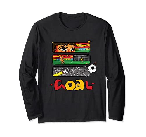 Spain Flag Long Sleeve T-Shirt, Black