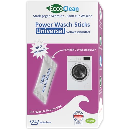 Power Wasch-Sticks Universal, Vollwaschmittel *Die Weltneuheit* - Waschmittel im wasserlöslichen Stick