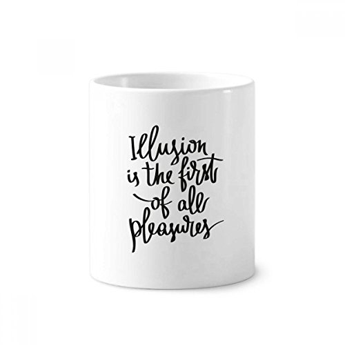 Tasse blanche citation inspirante pour stylos de bureau et brosses à dents