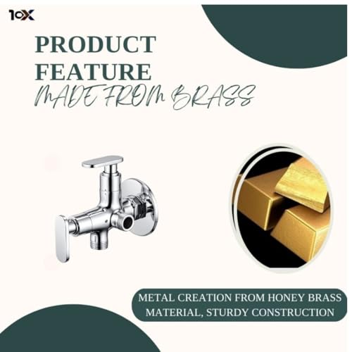 Image of 10X Brass Angle Cock Two In One AV-8633 Wall Mount Chrome Plated