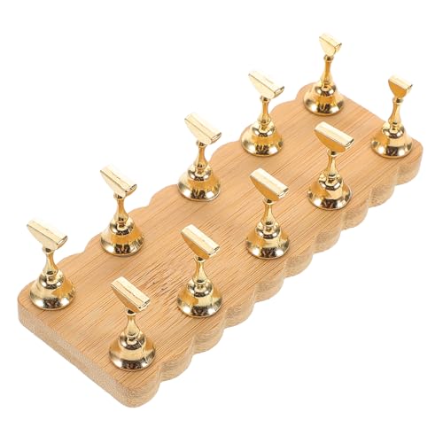 minkissy Base De Práctica De Manicura Base De Soporte Prensa En Soporte Para Uñas Modelo De Pestañas Postizas Soportes De Uñas Para Arte De Uñas Bandeja Magnética Piscina Yellow De Madera