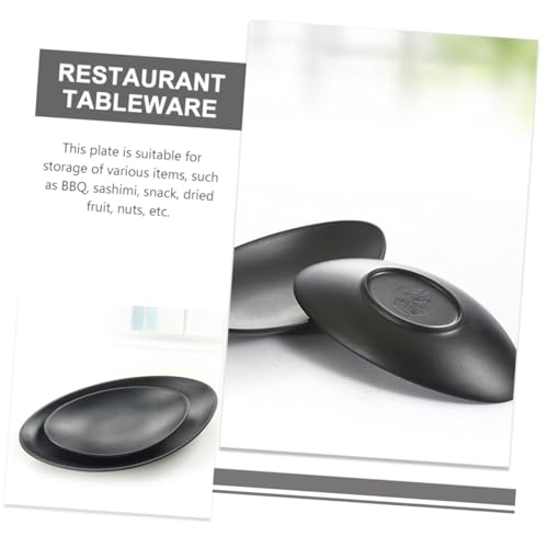 Plato de melamina negro set 2 pzas para sushi y postre miniatura 7