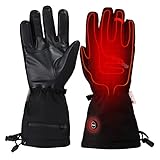 DEWBU Heated Gloves with Battery Pack, Rechargeable Electric Gloves for Women and Men, Waterproof Li