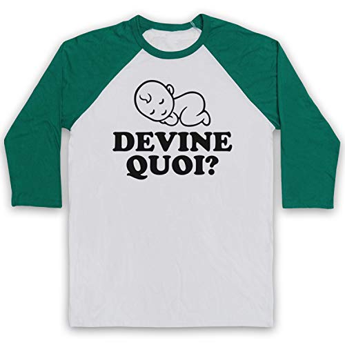 T-shirt base-ball Devine Quoi pour annonce grossesse originale lors d'une fête de famille