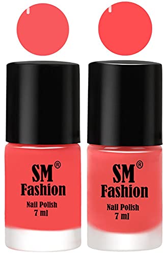 Image of Long Lasting Nail Polish | Nail Paint Combo 7 ml Each) - Set of 2 Light Pink-Peach Pink