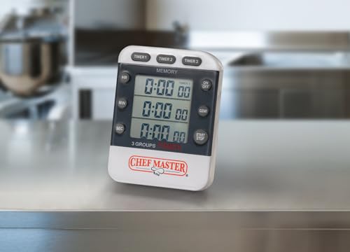 Minuteur de cuisine numérique Chef Master 90271 avec comptage haut bas et grand écran - 4