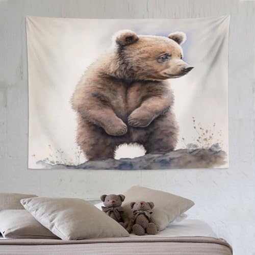 Tenture murale ours PAZZK 150x200cm pour cacher un mur nu et décorer un dortoir