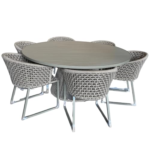Metal Outdoor Dining Sets for 8: Stylish, Durable, and Perfect for Gatherings 2 Conjunto 6 Lugares Mesa E Cadeiras Em Alumínio E Corda Náutica Área Externa