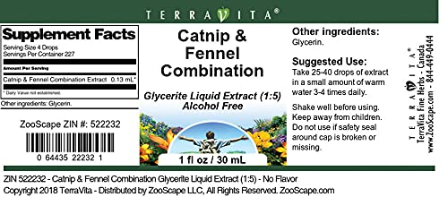 Catnip & Fennel Combination Glycerite Liquid Extract (1:5) - No Flavor (1 oz, ZIN: 522232)