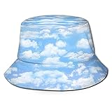Gocerktr Cloud Reversible Bucket hat for Women & Men, Fisherman Cap Summer Packable Sun Hat