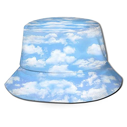 Gocerktr Cloud Reversible Bucket Hat For Women & Men, Fisherman Cap Summer Packable Sun Hat #TOP8