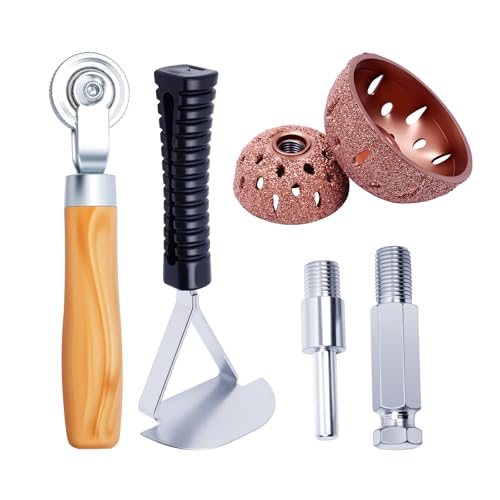 DikTalk Tire Repair Patch Tools 42 mm 55 mm Tire Tungsten Steel Buffing Wheels Tire Patch Roller Scraping Cutter Kit for Car Tire Grinding Polishing