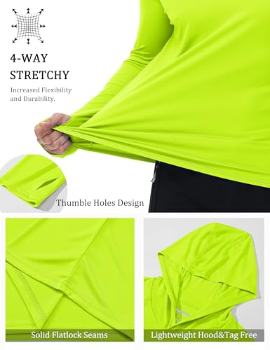 Image of MAGCOMSEN Men's Hooded UPF 50+ Sun Protection T Shirts Long Sleeve Athletic Fishing Shirts Rash Guards