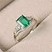 Goldenchen Fashion Jewelry Elegant Women 14k White Gold Filled Square Cut Emerald Gemstone Birthstone Wedding Bridal Band Ring Size 6-10 (8)