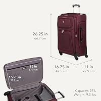 SwissGear Sion Softside Expandable Spinner Luggage Durable Lightweight Travel Suitcase, Merlot, Checked-Medium — image 2