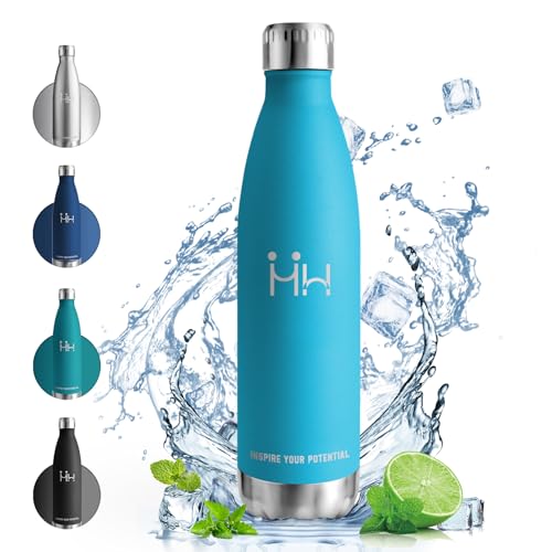 Vikaster Botella de agua, 1000ml Botella agua acero inoxidable, Mantener 12H Caliente/24 Frío, Termo Sin BPA, Botella termica Niños, Adultos, Exteriores, Oficina, Deporte