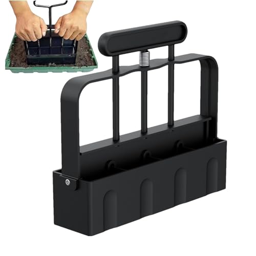 Manueller Bodenblocker, 4 Gitter Setzling Block Maker mit Komfortgriff, Erdballenpresse 2 Zoll, Manueller Quad-Bodenblocker, Bodenblockierwerkzeug für Sämlinge, Stecklinge, Gewächshäuser