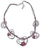 LOLILOTA Collier Boheme losanges acier Rouge