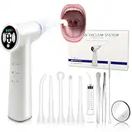 Tonsil Stone Remover Tool with 6-Level Suction for Bad Breath Prevention Dental Care Set – 3Pcs Tartar Scrapers, Plaque Remover & Mirror, 304 Stainless Steel Teeth Cleaning Tools (Black)