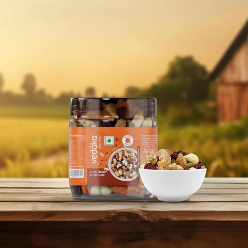 Image of Amazon Brand - Vedaka Nuts, Berries and Seed Mix | 200 gm | Almond, Cashew, Cranberry, Amla and Pumpkin Seeds | Healthy Snacking