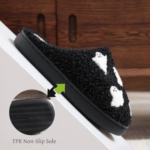 Image of Christmas Slippers Winter Warm Plush Pattern Slippers Soft Non-Slip Indoor House Shoes for Men Women