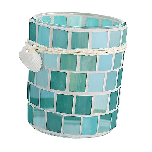 FUTUREORYY 1 Stück Mosaikglas Kerzenhalter Meeresdesign für Aromatherapie und Dekoration ohne Romantischer Teelichthalter für Hochzeiten Partys und Zuhause