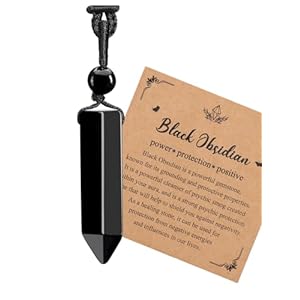Jovivi Healing Crystals Necklace for Men Women Adjustable Rope Natural Stone Hexagonal Prism Pointed Crystal Pendant Necklaces Gemstone Jewelry