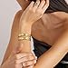 KissYan Gold Cuff Bracelets for Women,14k Gold Plated Adjustable Open Statement Wide Bangles Double-Layer Hollow Weave Hammered High Polished Irregular Thin Minimalist Trendy Jewelry Gift (006)