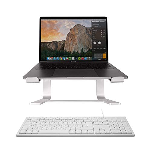 Macally Wired Mac Keyboard and an Aluminum Ergonomic Laptop Stand, Apple Must Haves