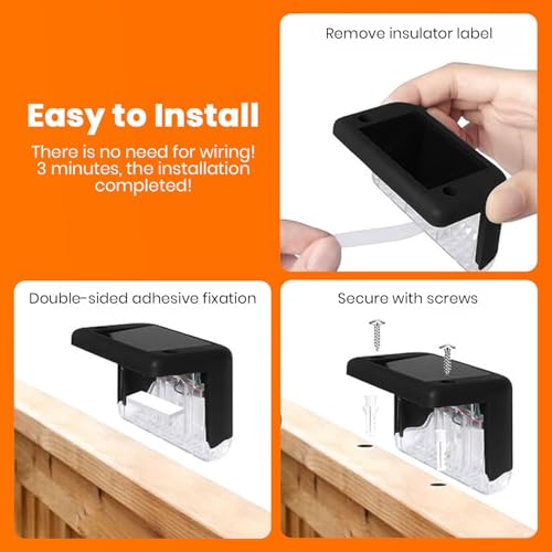 Image of EMBOX Solar Light Outdoor Home Garden Waterproof Stair Deck Pool Patio Fence Gate Yard Floor Step Railing Window Balcony Sunlight Pathway