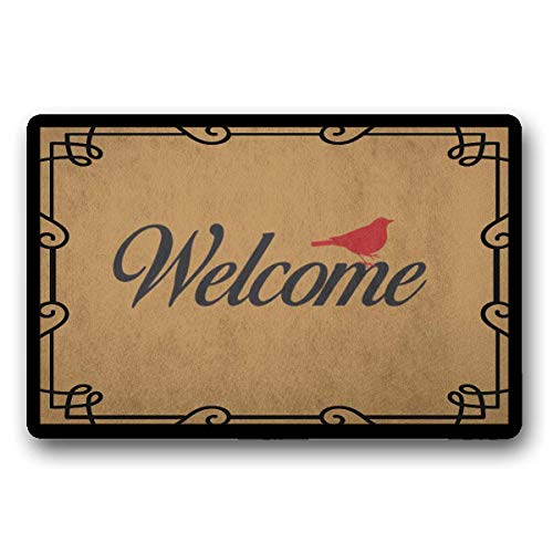 WYFKYMXX Red Bird Paillasson avec citation Cardinal pour pendaison de crémaillère, cadeau de bienvenue - Décoration de porche d'entrée - 45,7 x 76,2 cm Cover