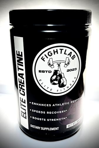 Elite Creatine Monohydrate by Fight Lab Fitness Dietary Supplement, 300 g, Enhances Athletic Performance, Speeds Recovery, Boosts Strength