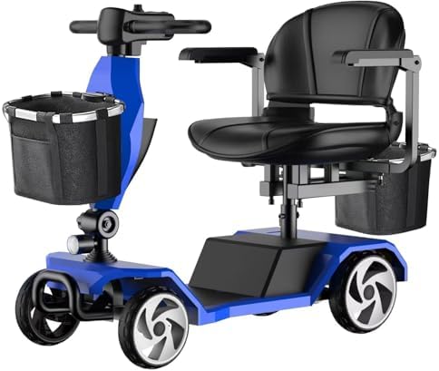 20A& 32miles Mobility Scooter for Adults, Wheelchair Device for Elderly Travel. 350 lbs Max Load Capacity, 350W 4-Wheel Powered Mobility Scooters for Seniors with Two Baskets.